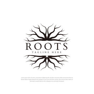 Black geometric root design logo design template symbol ,icon abstract