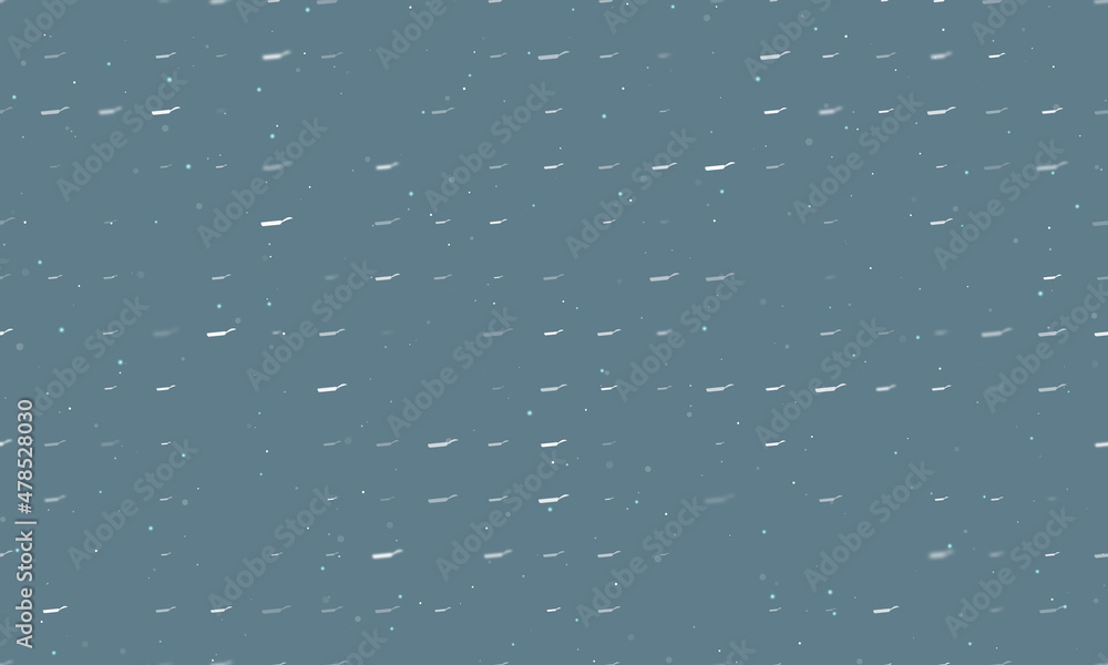 Poster seamless background pattern of evenly spaced white pan symbols of different sizes and opacity. vecto
