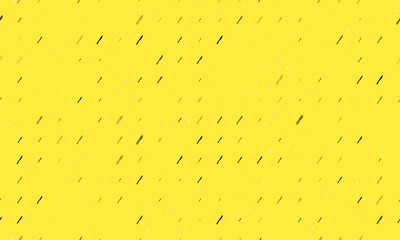 Seamless background pattern of evenly spaced black kitchen knife symbols of different sizes and opacity. Vector illustration on yellow background with stars