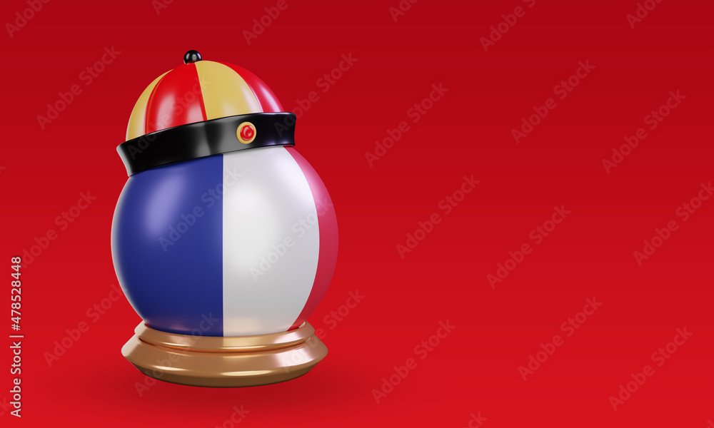 Wall mural 3d chinese newyear france flag rendering left view