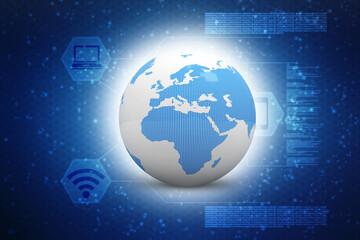 3d illustration of Data sharing concept