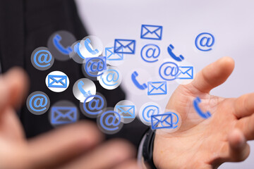 email on computer Businessman is working to important reminder
