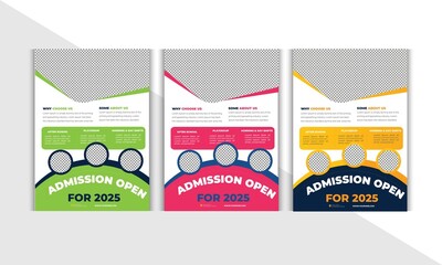 School Admission Flyer Design with Multicolor & Photospace