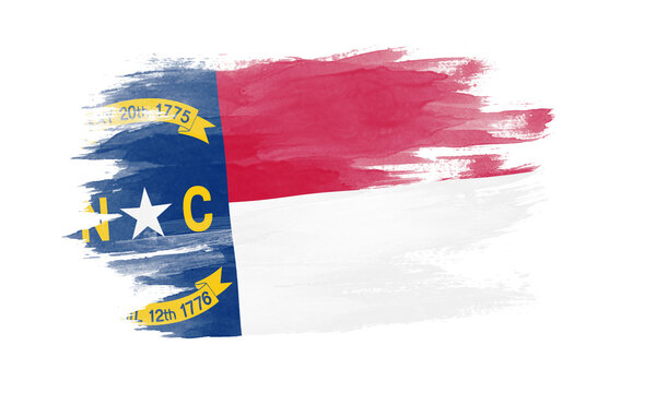 North Carolina state flag brush stroke, North Carolina flag background