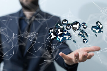 communication and abstract social network connection concept