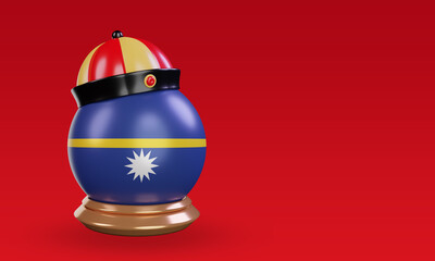 Obraz premium 3d chinese newyear Nauru flag rendering left view