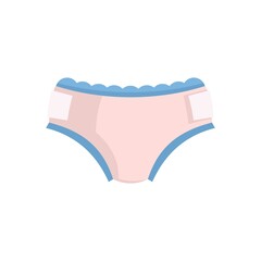 Safety diaper icon flat isolated vector