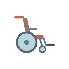 Retirement wheelchair icon flat isolated vector