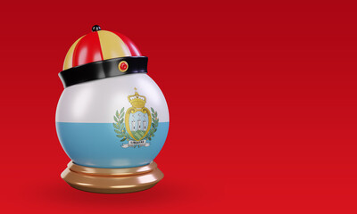 3d chinese newyear San Marino flag rendering left view