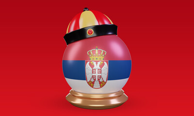 3d chinese newyear Serbia flag rendering front view