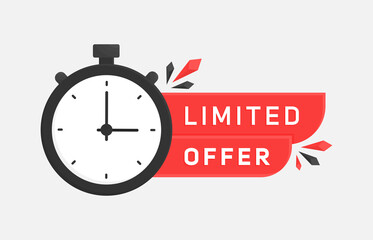 Limited offer flat icon design - vector illustration . offer, discount, promotion, advertising, banner, sticker, sale, last chance, special, flat icons .