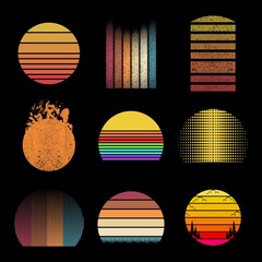 Vintage retro background set collection