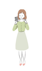 女性　スマホ通話