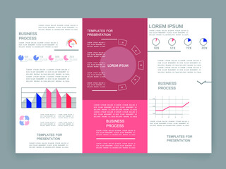 Brochure for business reports, cover layout and infographics