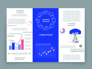 Brochure for business reports, cover layout and infographics