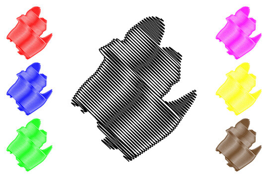 Sivasagar district (Assam State, Republic of India) map vector illustration, scribble sketch Sivasagar map