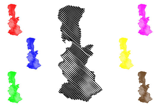 South Sikkim District (Sikkim State, Republic Of India) Map Vector Illustration, Scribble Sketch South Sikkim Map