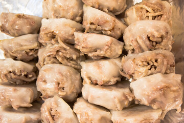 Gui shy street food thai. Garlic Chive Dumplings.Delicious, good taste, soft, good smell, good for health.