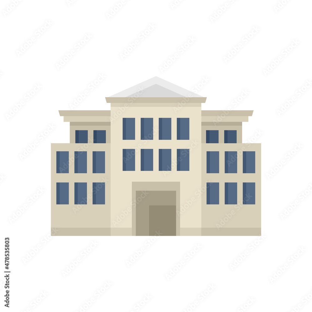 Sticker History parliament icon flat isolated vector