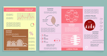 Brochure for business reports, cover layout and infographics