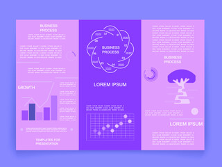 Brochure for business reports, cover layout and infographics