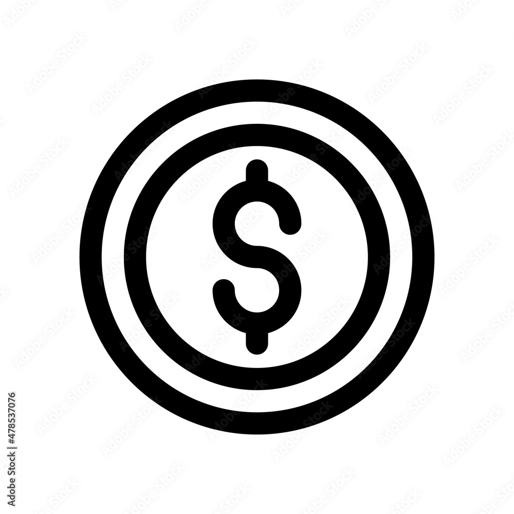 Poster dollar coin vector flat icon design symbol on white background eps 10 file