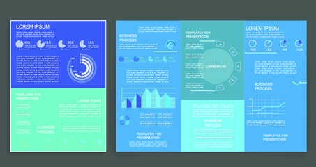 Brochure for business reports, cover layout and infographics