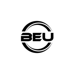 BEU letter logo design with white background in illustrator, vector logo modern alphabet font overlap style. calligraphy designs for logo, Poster, Invitation, etc.	