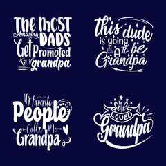 Grandpa t-shirt design typography set vector art