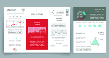 Brochure for business reports, cover layout and infographics