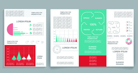 Brochure for business reports, cover layout and infographics