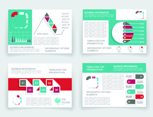 Brochure for business reports, cover layout and infographics