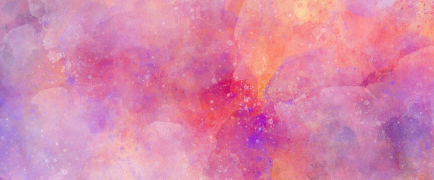 colorful vibrant aged horizontal background, Fantasy smooth light pink abstract watercolor painted background,  orange pattern grunge texture background. Colorful watercolor grunge.