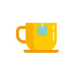 Cup tea icon flat isolated vector