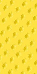 Lemon as seamless pattern isolated on yellow background
