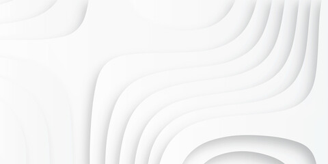Obraz premium Beautiful white papercut texture background, 3d illustration, abstract background with waves, abstract papercut and multi layer cutout geometric pattern on vector, textured Papercut | background |