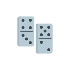 Domino game icon flat isolated vector