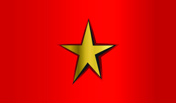 vietnam comunist red flag symbol golden gradient vector