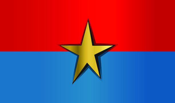 vietcong comunist flag symbol golden gradient vector