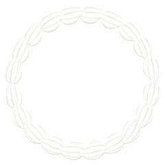 ホイップクリームのフレーム　円形　ホワイト