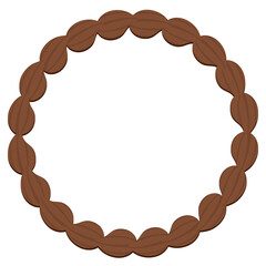 ホイップクリームのフレーム　円形　ブラウン