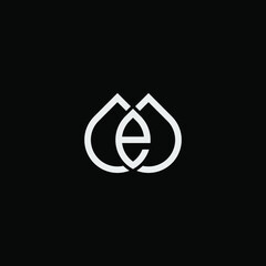 Letter E With Droplet or Oil Drop Logo Design Vector Template