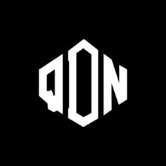 QDN letter logo design with polygon shape. QDN polygon and cube shape logo design. QDN hexagon vector logo template white and black colors. QDN monogram, business and real estate logo. 