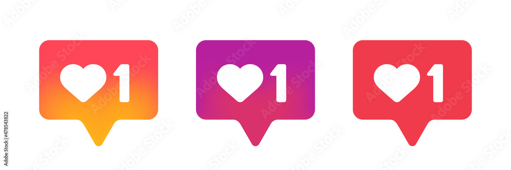 Poster like button set. social media concept. notifications. vector on isolated background. eps 10