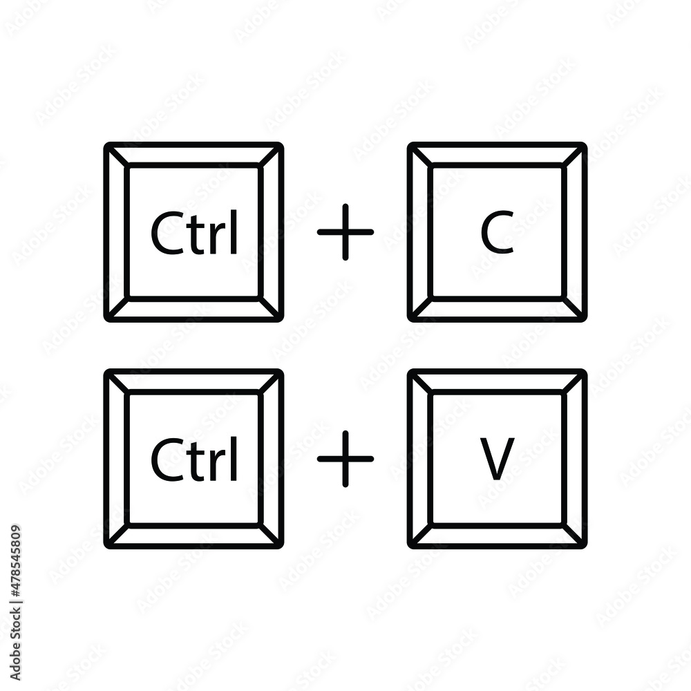 Poster ctrl c, ctrl v icon vector