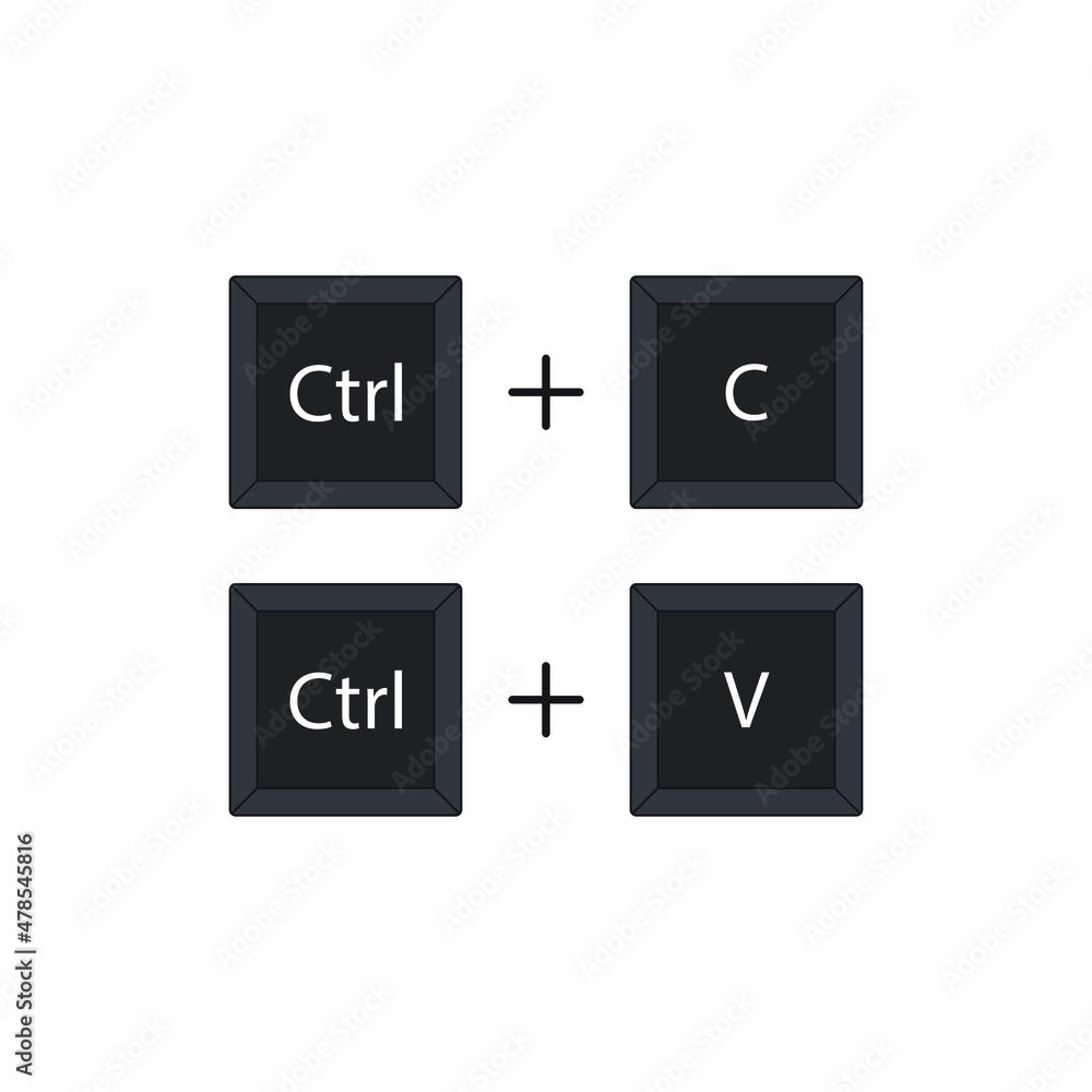 Poster ctrl c, ctrl v icon vector