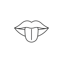 lips with tongue icon vector