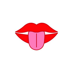 lips with tongue icon vector