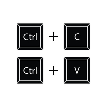 ctrl C, ctrl V icon vector