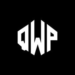 QWP letter logo design with polygon shape. QWP polygon and cube shape logo design. QWP hexagon vector logo template white and black colors. QWP monogram, business and real estate logo.